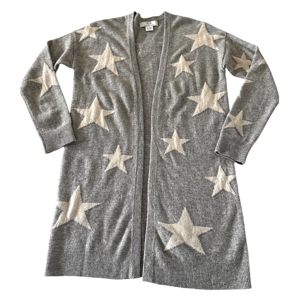 Magaschoni Cashmere Star Cardigan Long Open Front Duster Small - Picture 7 of 15